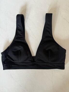 Black Ribbed Bikini Top